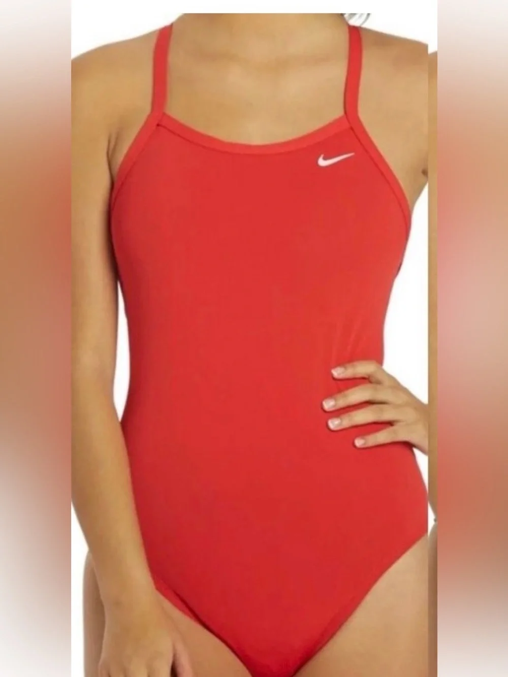 Nike Hydrastrong Solid Cut-Out Poly RacerBack One Piece Swimsuit Girl's 8
